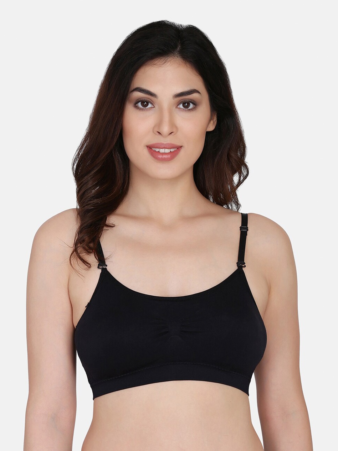 

Da Intimo Lightly Padded Non-Wired Bralette Bra, Black