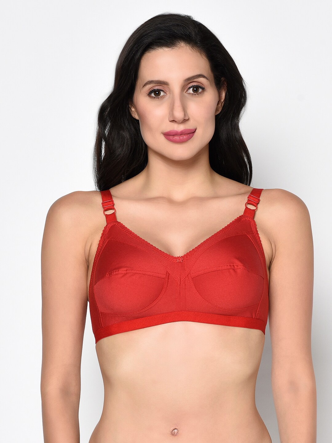 

Da Intimo Full Coverage Cotton Non Underwired Everyday Bra, Red