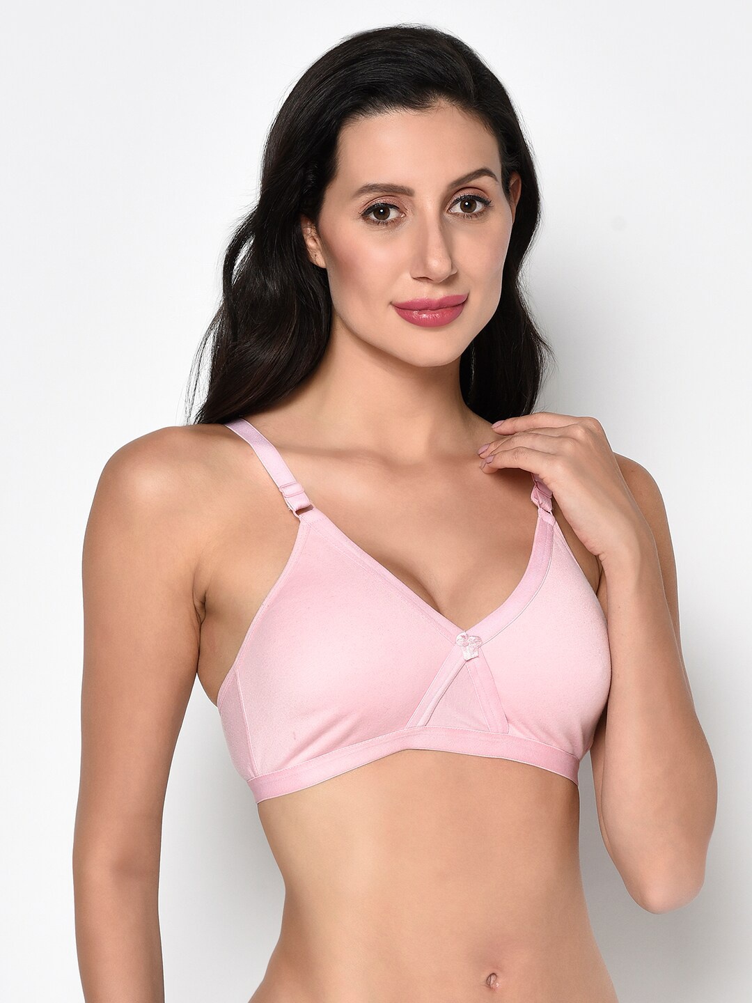 

Da Intimo Non-Padded Non-Wired All Day Comfort Cotton Minimizer Bra, Pink