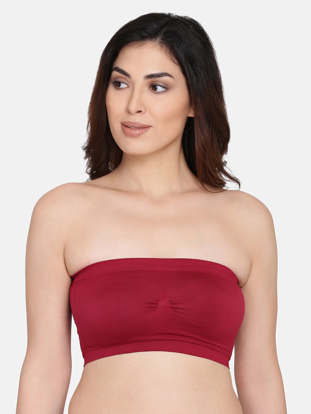 

Da Intimo Full Coverage Lightly Padded Bandeau Bra, Maroon