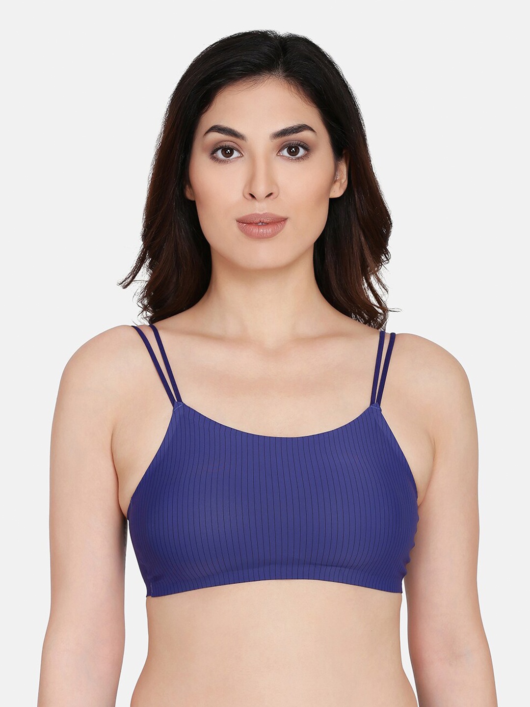 

Da Intimo Full Coverage Lightly Padded Bralette Bra, Blue