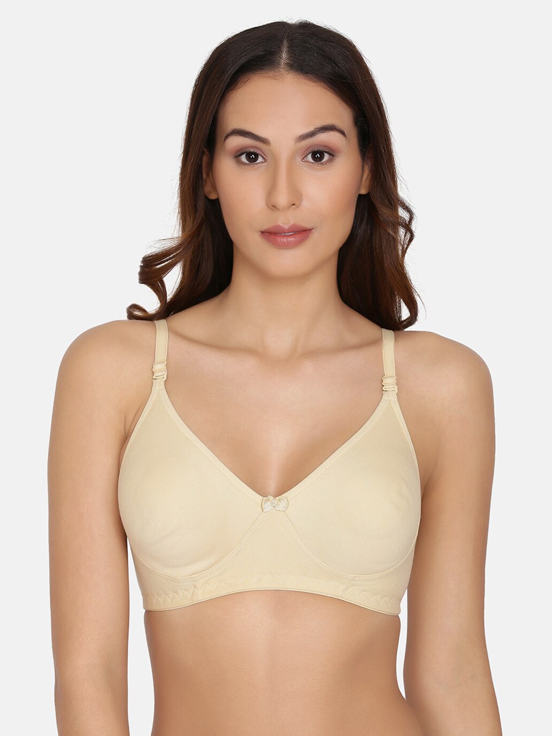 

Da Intimo Full Coverage Plunge Cotton T-Shirt Bra, Beige