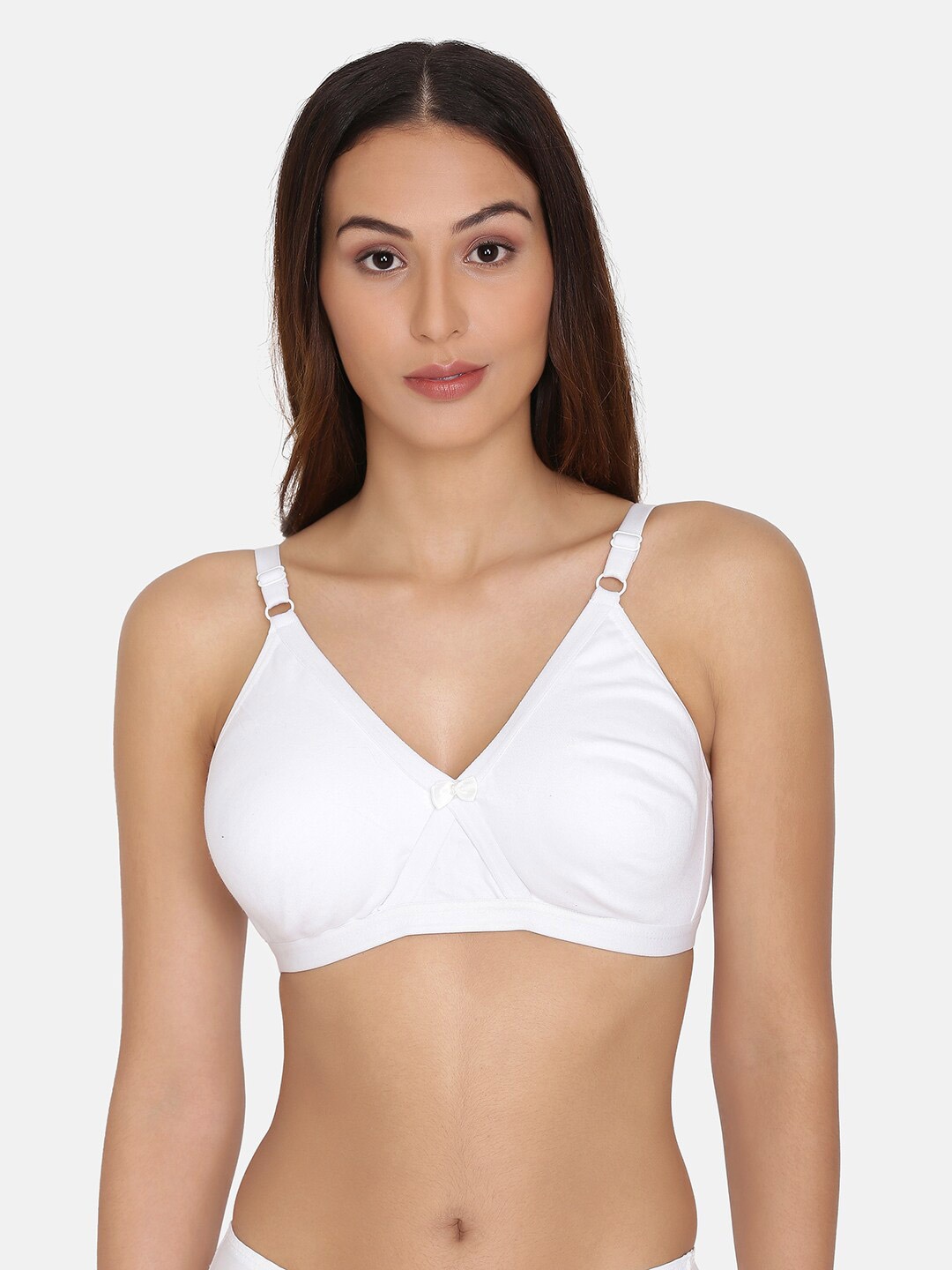 

Da Intimo Non Padded Non-Wired All Day Comfort Seamless Cotton Bra, White