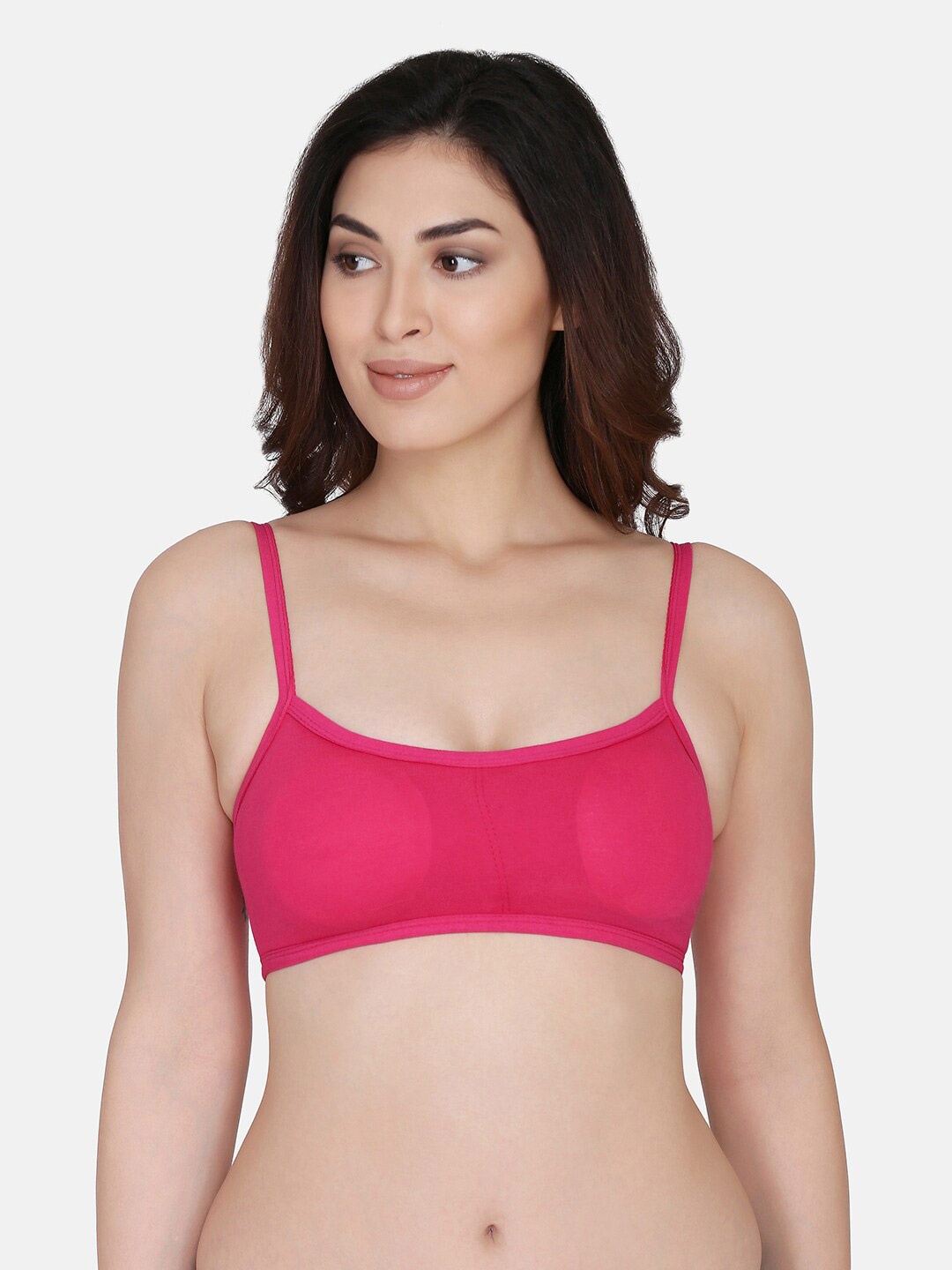 

Da Intimo Cotton Full Coverage Lightly Padded Bralette Bra, Pink