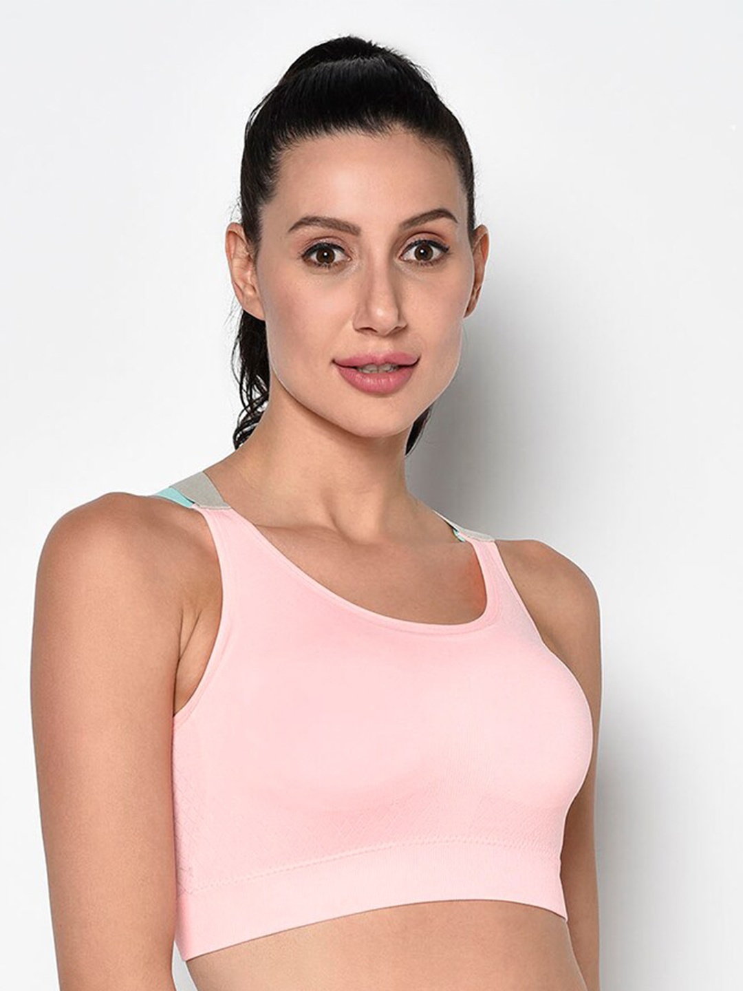 

Da Intimo Full Coverage Lightly Padded Styled Back Sports Bra, Pink