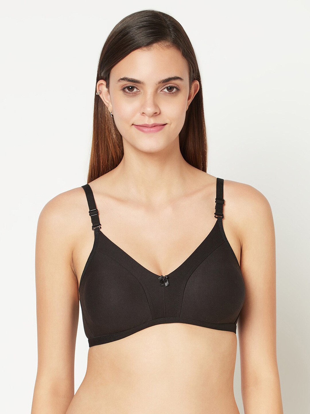 

Da Intimo Full Coverage Non Padded Cotton Everyday Bra, Black