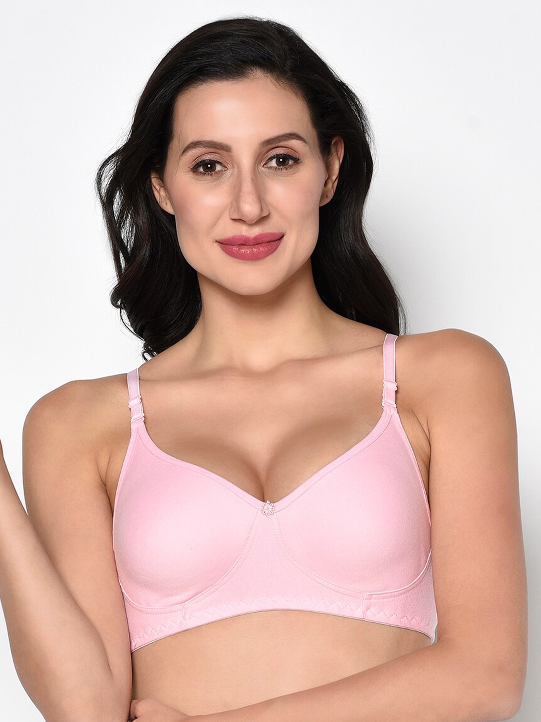 

Da Intimo Full Coverage Plunge Cotton T-Shirt Bra, Pink