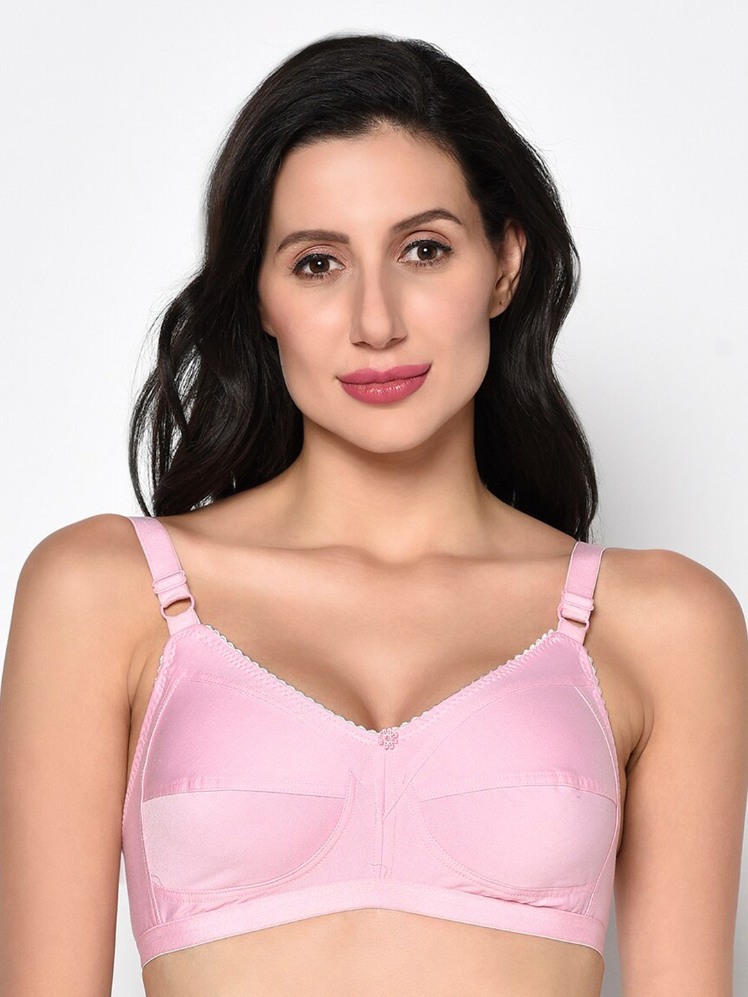 

Da Intimo Full Coverage Non Padded Non Underwired Cotton Everyday Bra, Pink