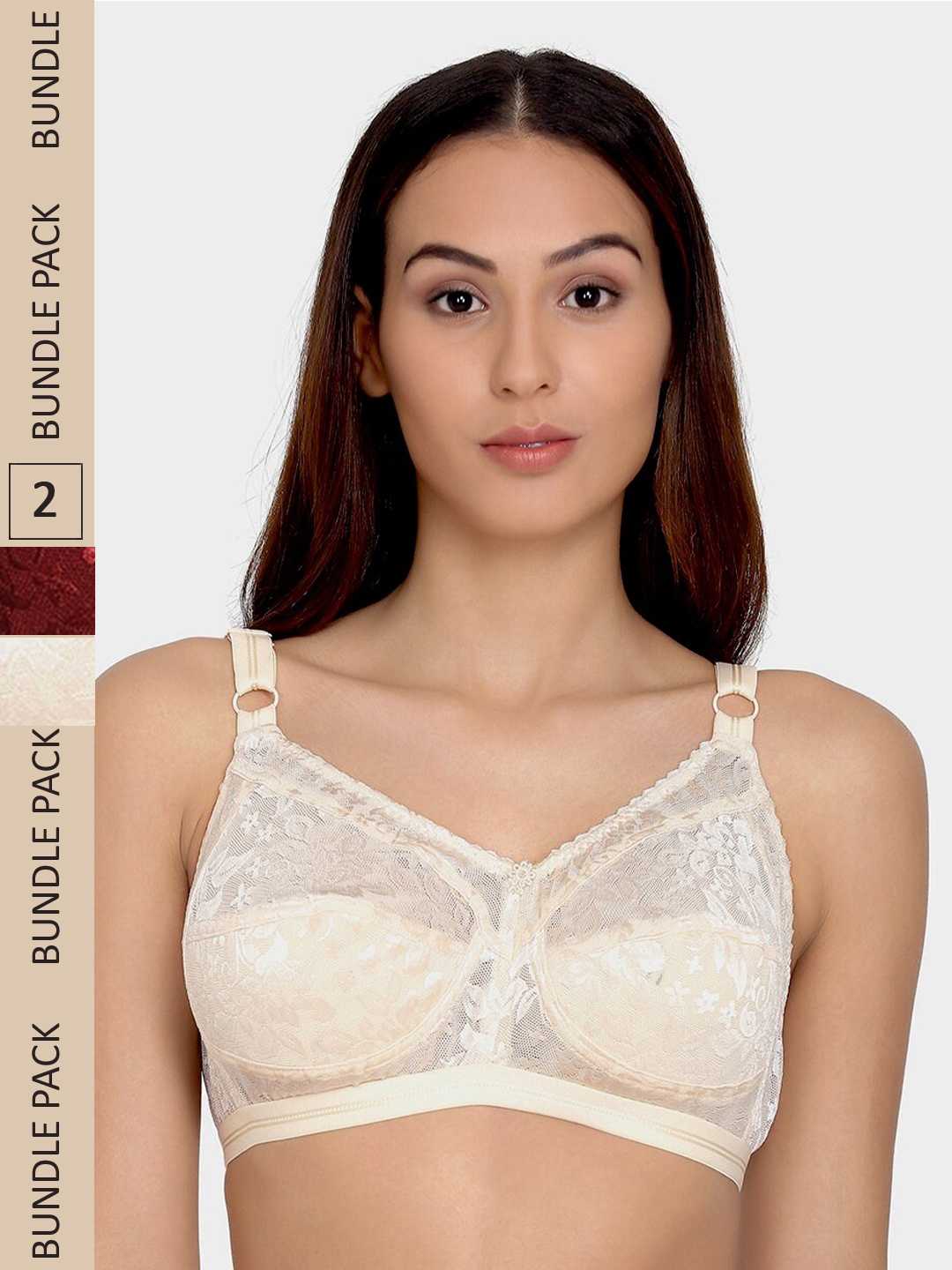 

Da Intimo Pack Of Cotton Full Coverage Minimizer Bra, Beige