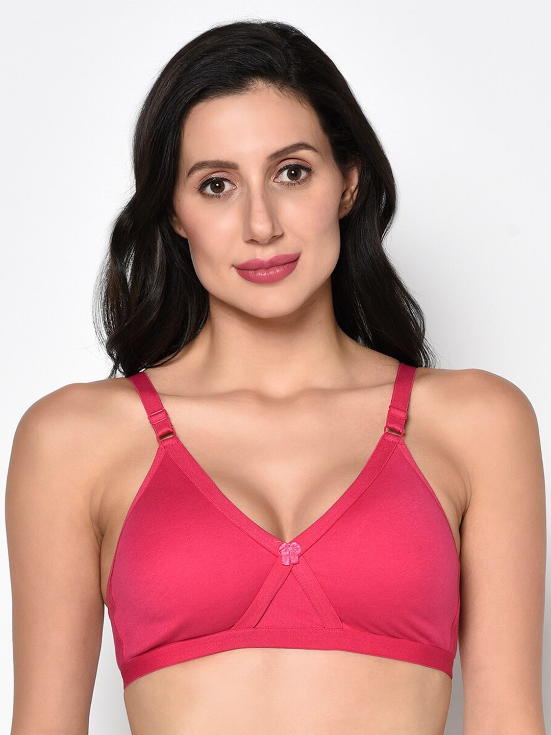 

Da Intimo Non-Padded Non-Wired All Day Comfort Cotton Minimizer Bra, Fuchsia