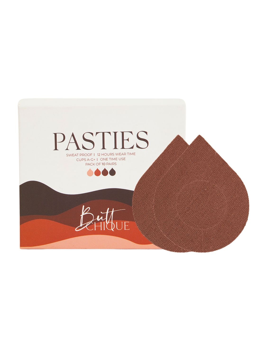

Butt-Chique Set Of 25 Tan Brown Solid Sweat Proof Cotton Nipple Pasties