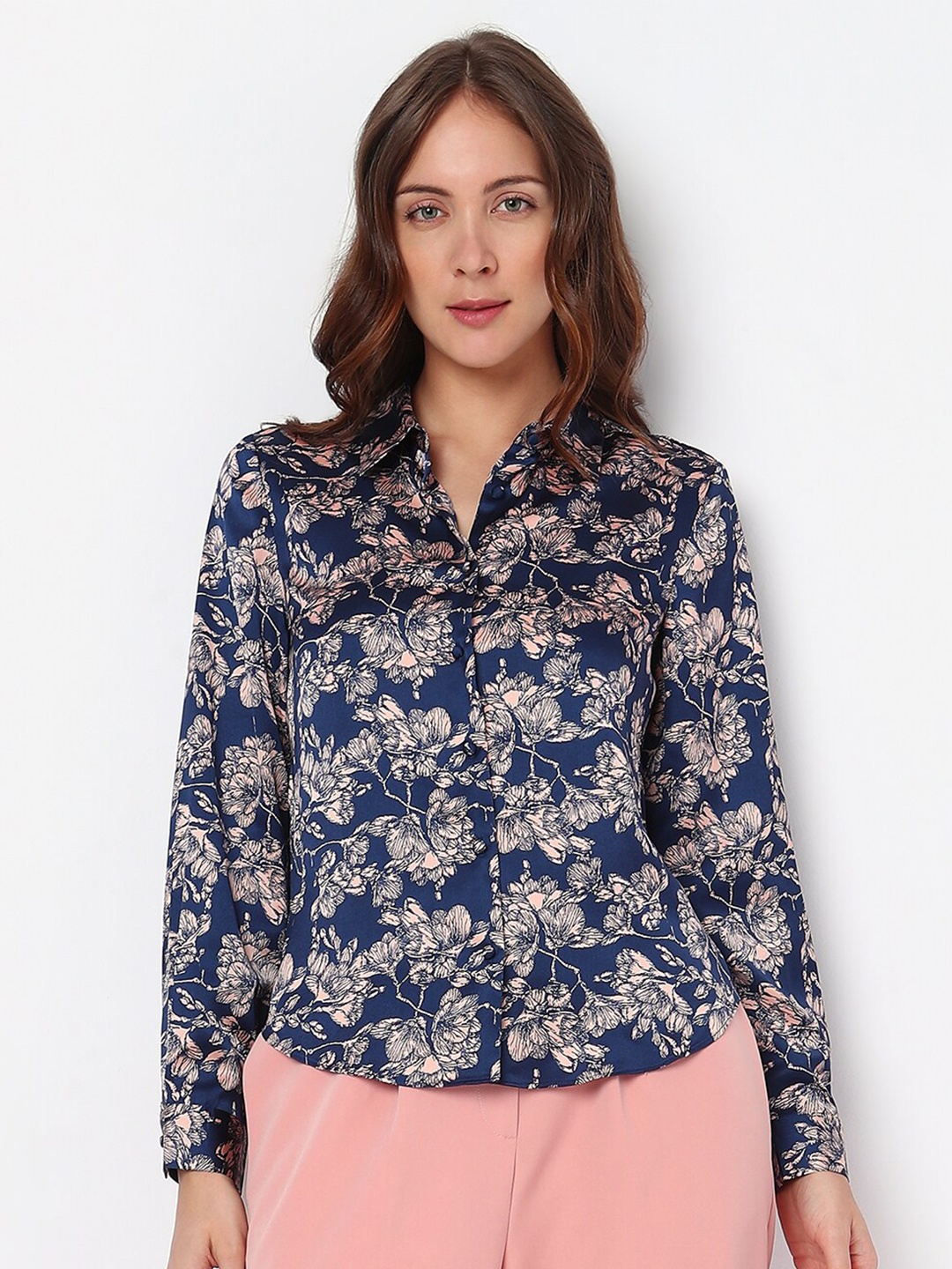 

Vero Moda Floral Printed Casual Shirt, Navy blue