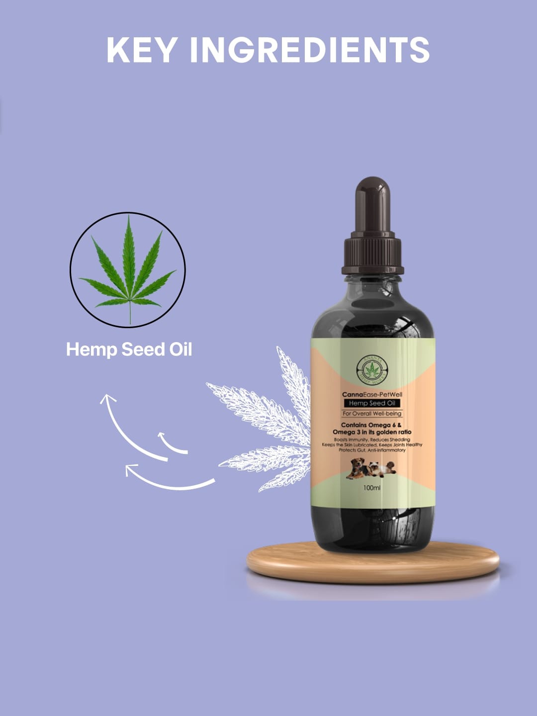 

ANANTA HEMP WORKS Hemp Seed Oil for Dog 100 ml, Transparent