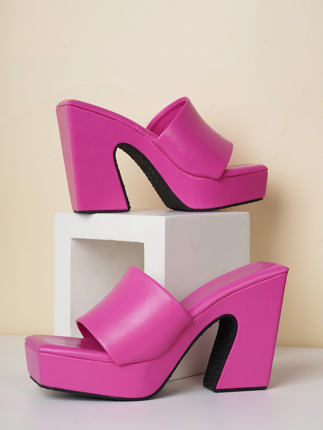 

EVERLY Open Toe Platform Heels, Pink