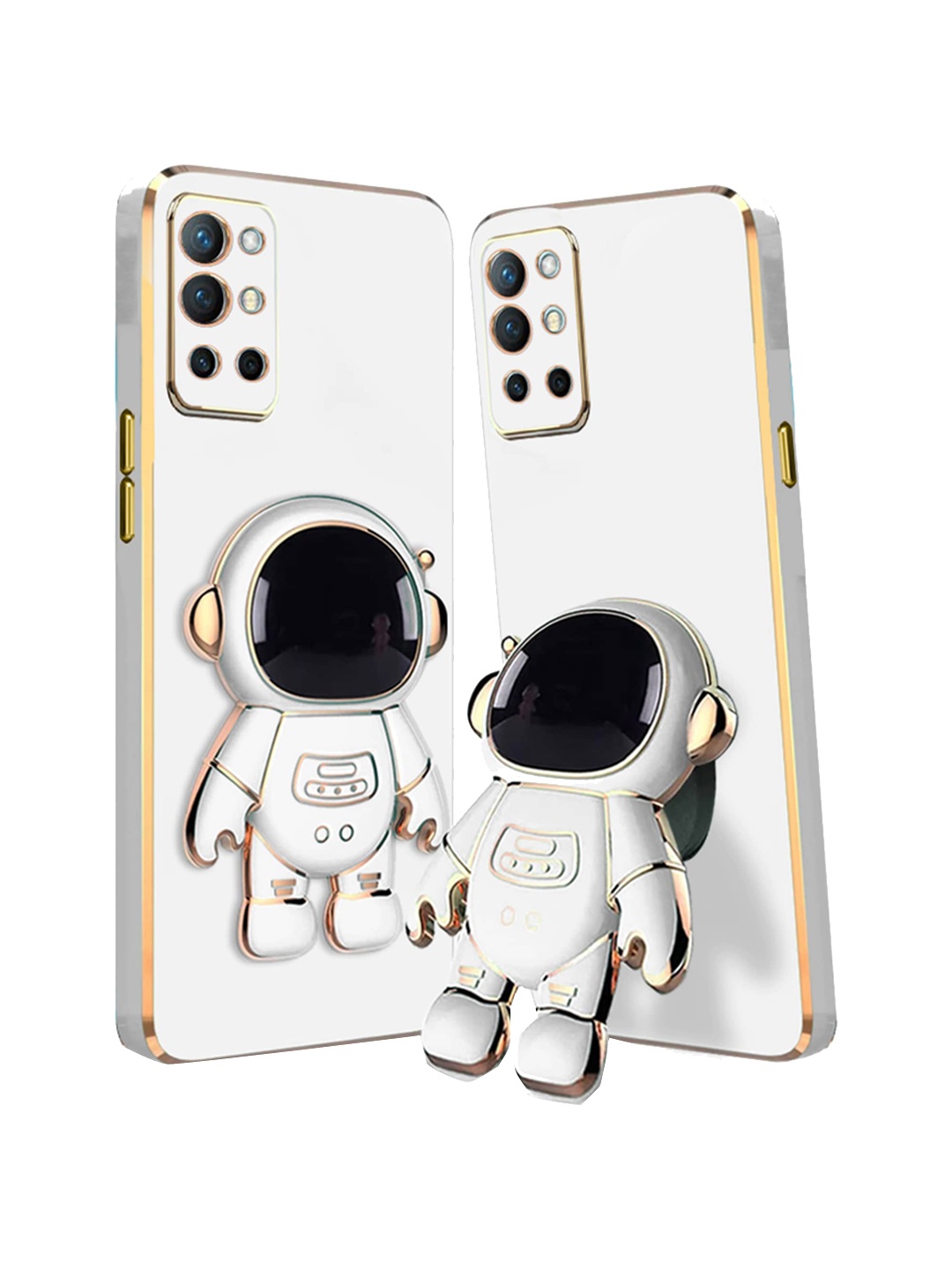 

Karwan OnePlus 9R Mobile Phone Cover With Astronaut Holster Stand, White