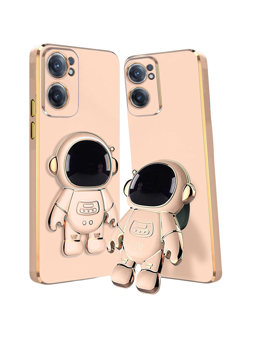 

Karwan OnePlus CE 2 Nord Mobile Phone Cover With Astronaut Holster Stand, Pink