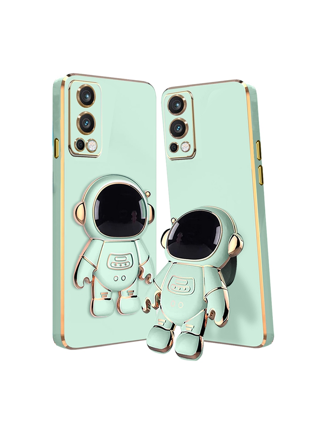 

Karwan OnePlus Nord 2 Back Cover With Astronaut Holster Stand, Green