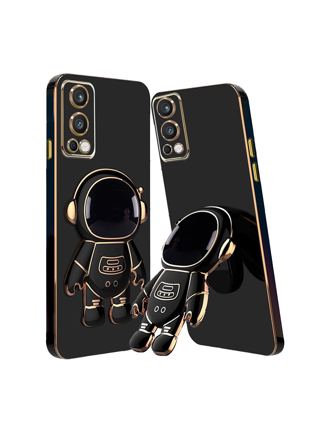 

Karwan OnePlus Nord 2 Mobile Phone Cover With Astronaut Holster Stand, Black