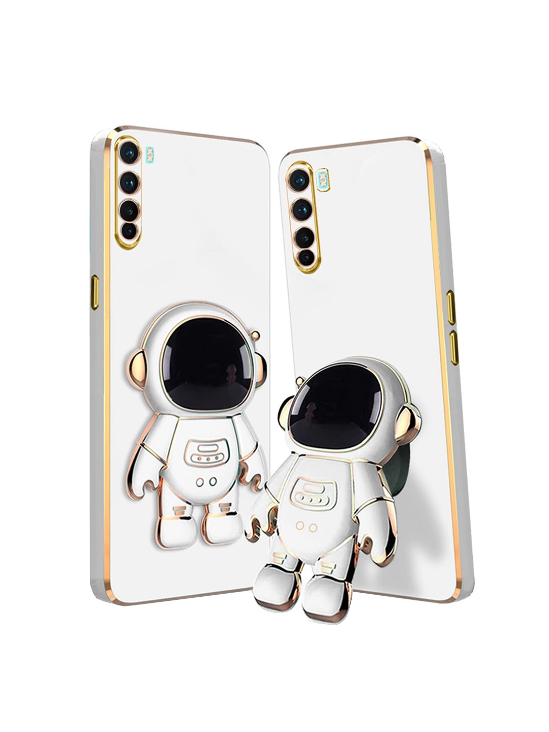 

Karwan OnePlus Nord Back Cover With Astronaut Holster Stand, White
