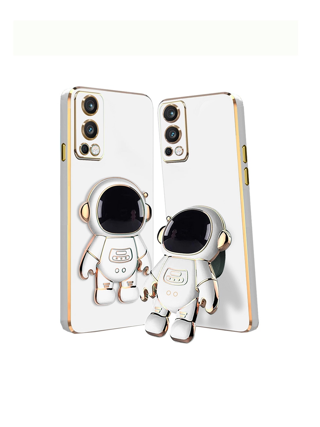 

Karwan OnePlus Nord 2 Back Cover With Astronaut Holster Stand, White