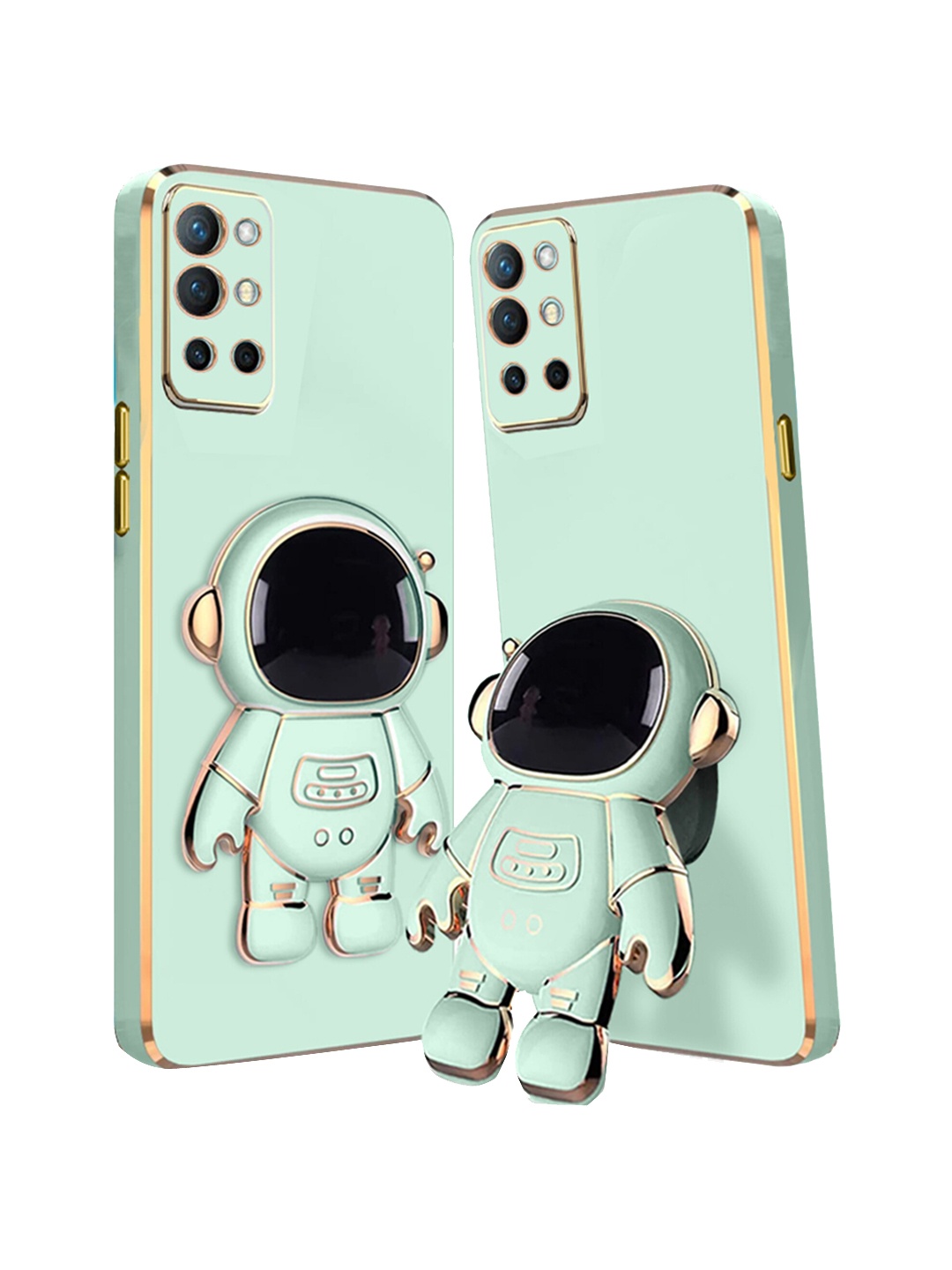 

Karwan OnePlus 9R Mobile Phone Cover With Astronaut Holster Stand, Green