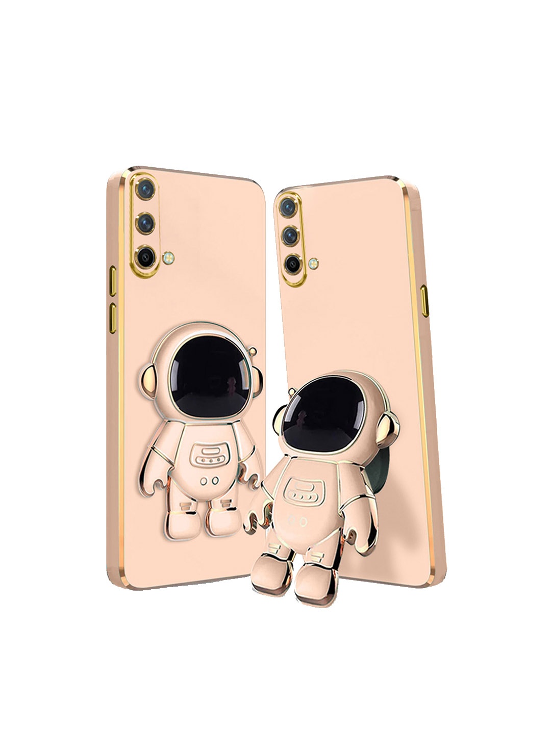 

Karwan OnePlus Nord CE Back Cover With Astronaut Holster Stand, Peach