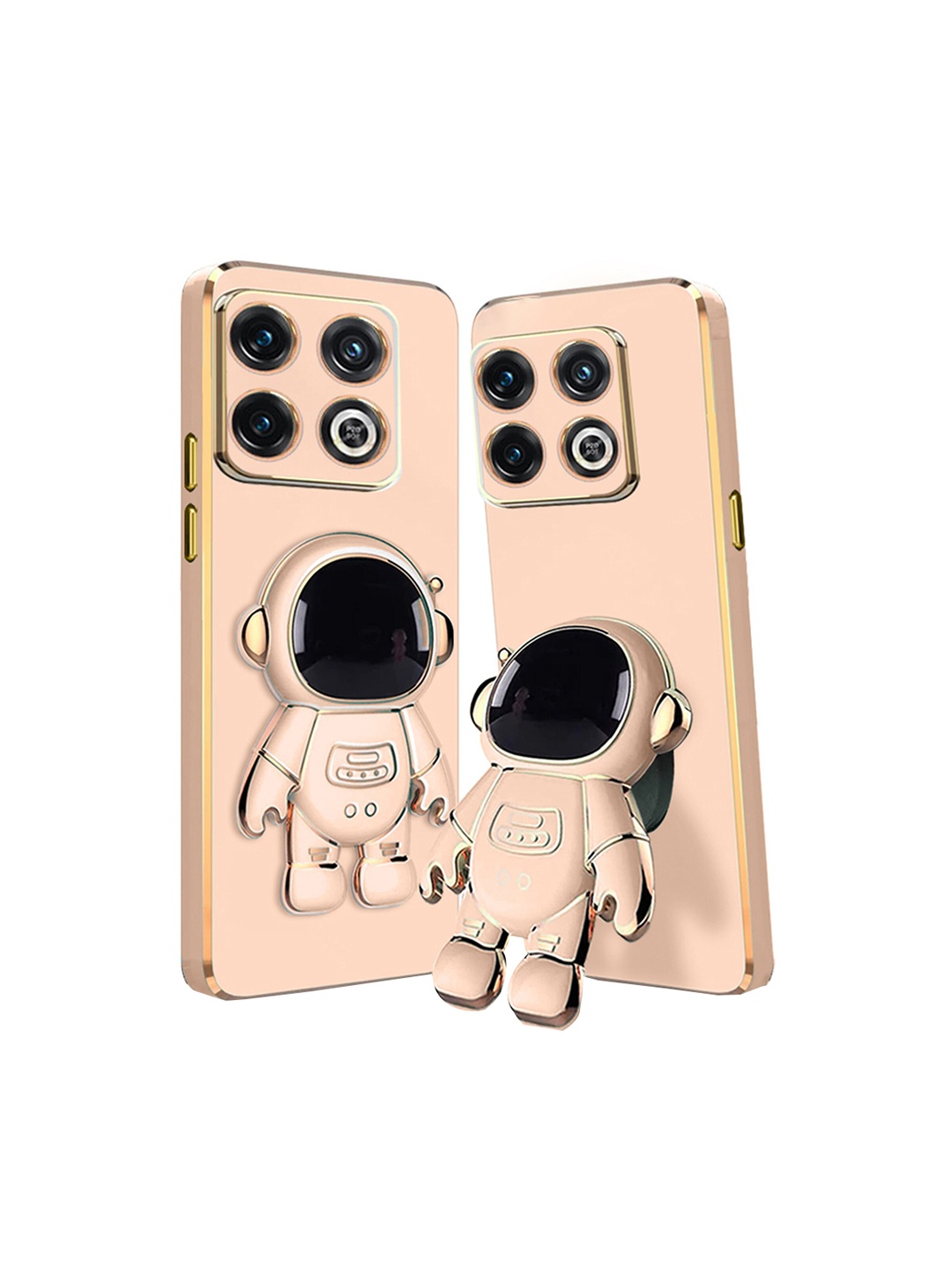 

Karwan OnePlus 10 PRO Back Cover With Astronaut Holster Stand, Peach