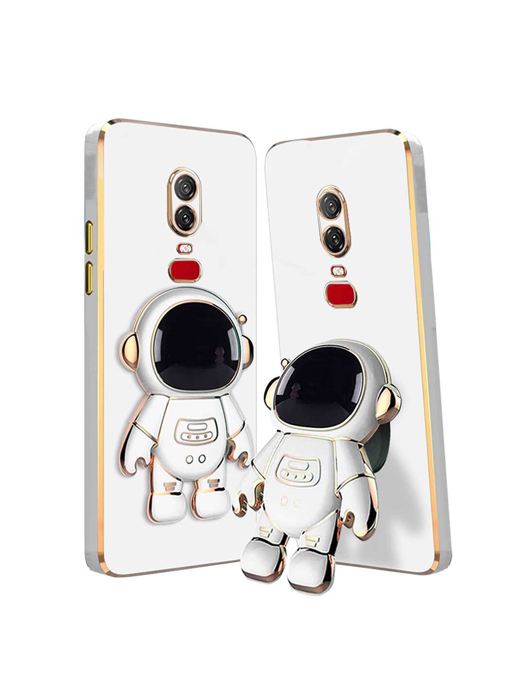 

Karwan OnePlus 6 Back Cover With Astronaut Holster Stand, White