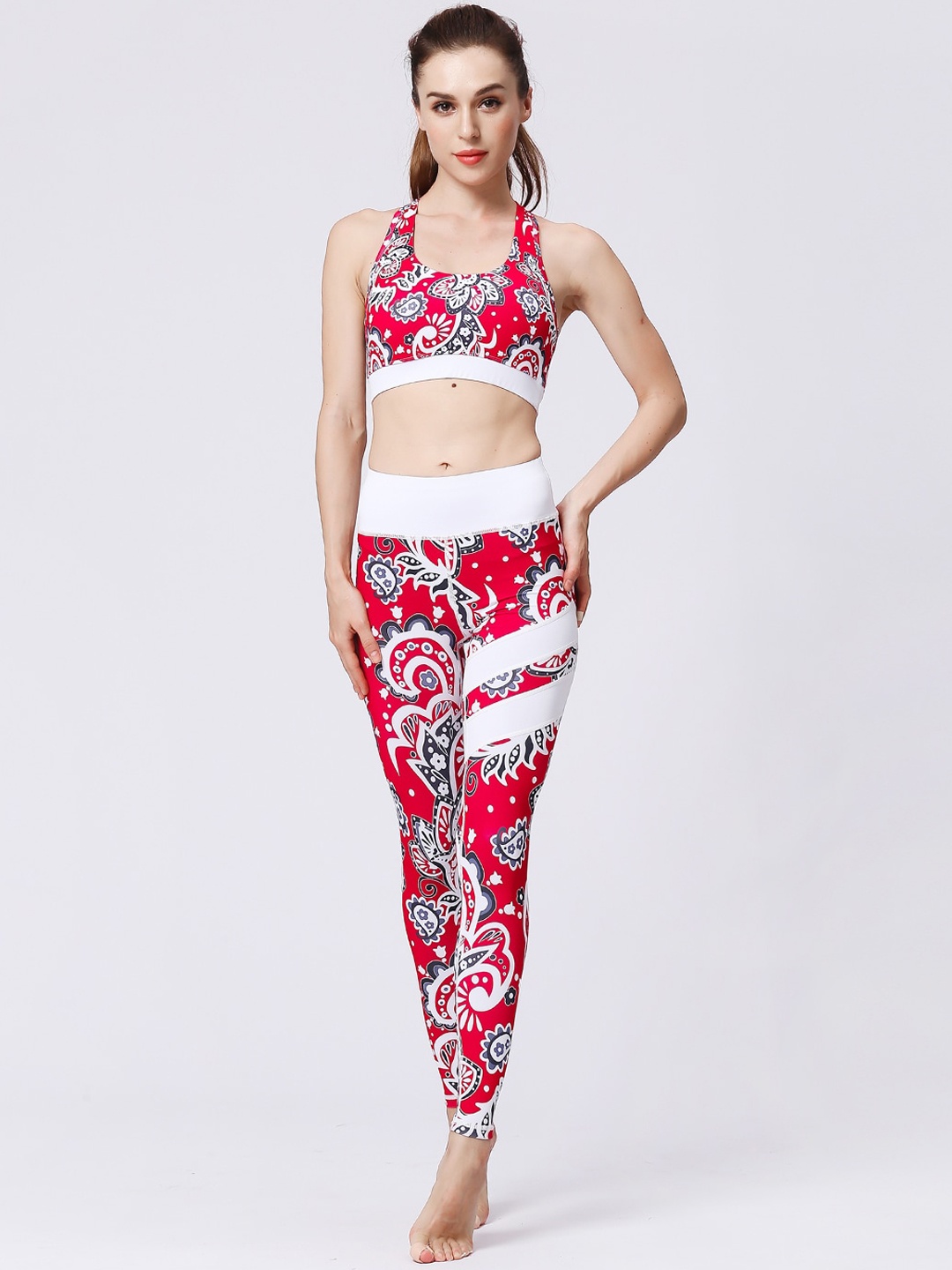 

JC Collection Women Printed Sports Tracksuit, Red