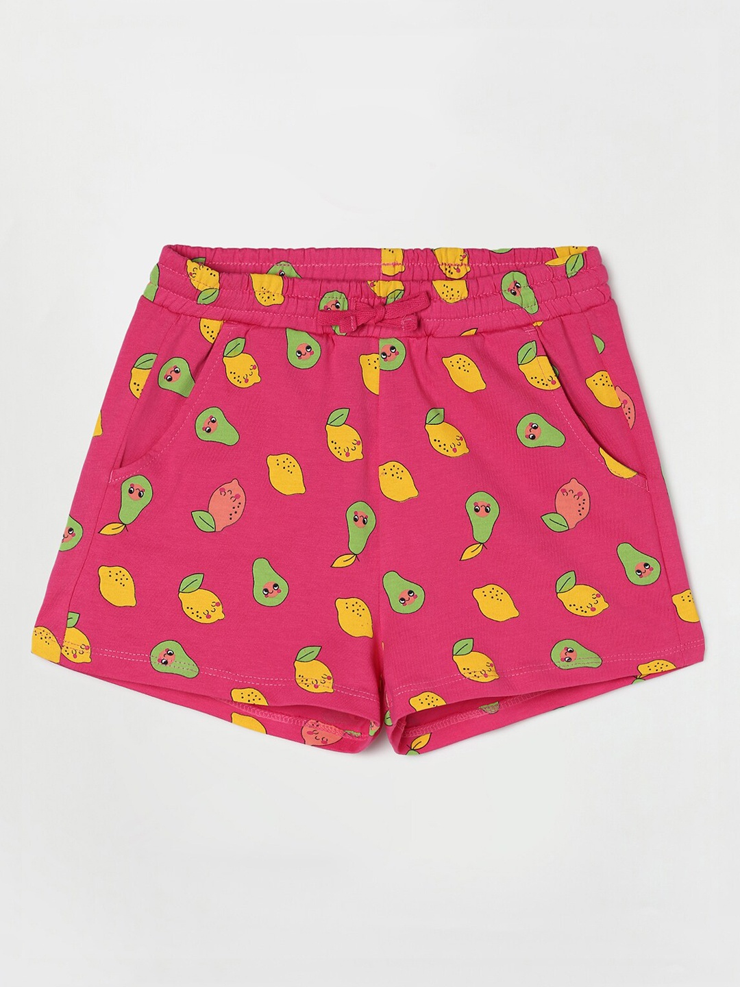 

Fame Forever by Lifestyle Girls Mid-Rise Conversational Printed Cotton Shorts, Pink