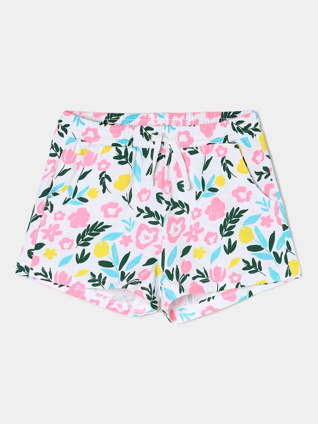 

Fame Forever by Lifestyle Girls Mid-Rise Printed Pure Cotton Hot Pants, White