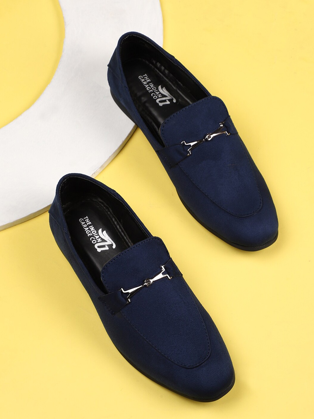 

The Indian Garage Co Men Suede Comfort Insole Horsebit Loafers, Navy blue