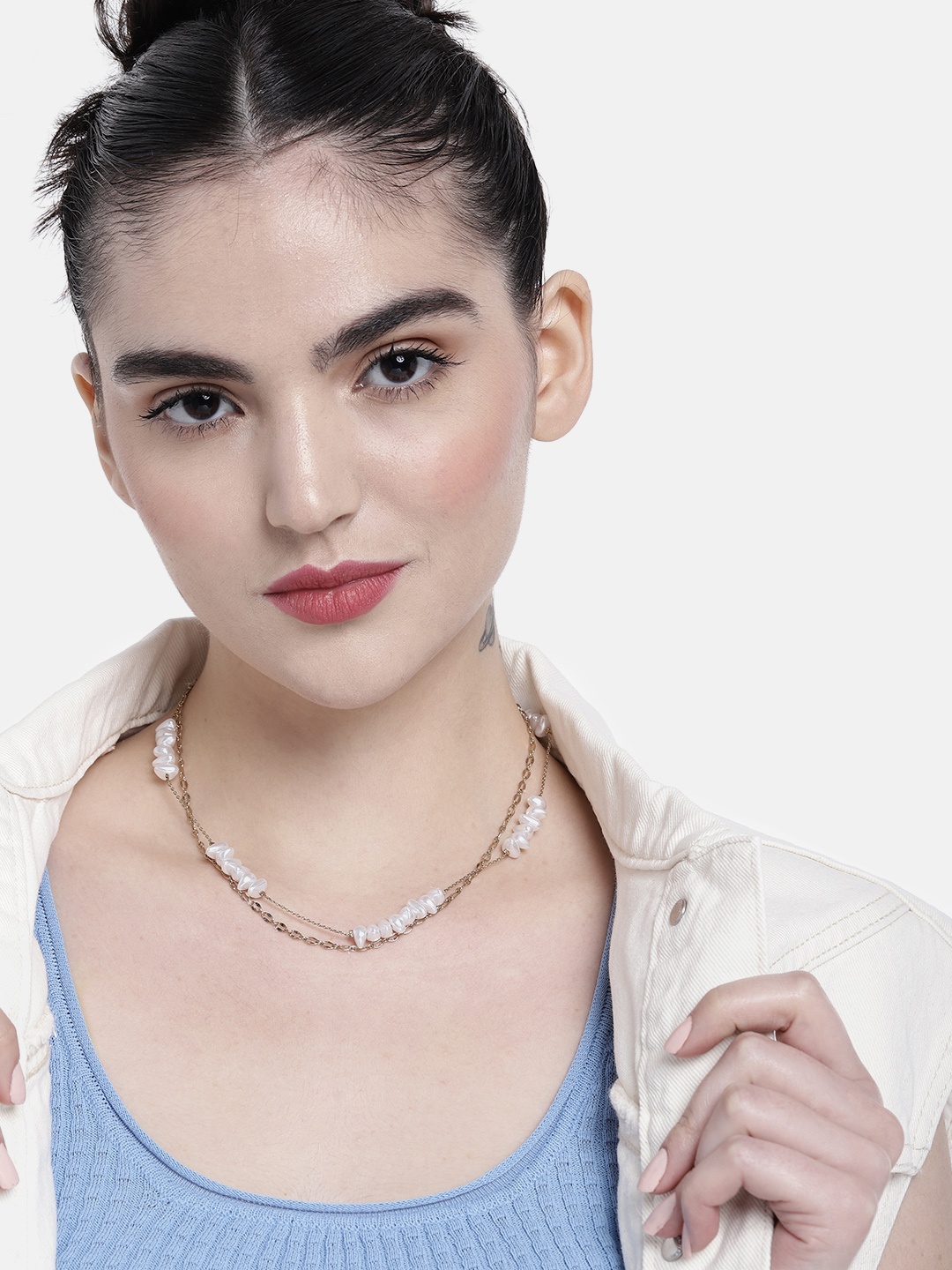 

DressBerry Beaded Layered Necklace, Gold