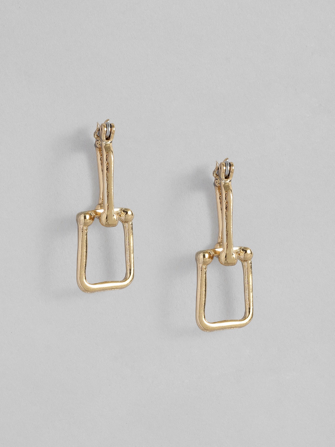 

DressBerry Gold-Toned Geometric Drop Earrings