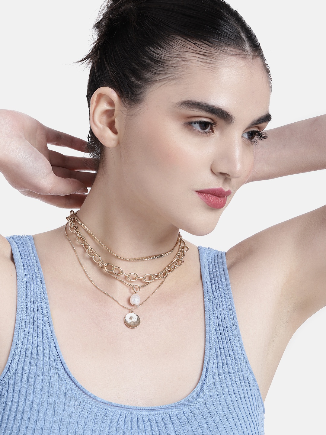 

DressBerry Women Layered Necklace, Gold