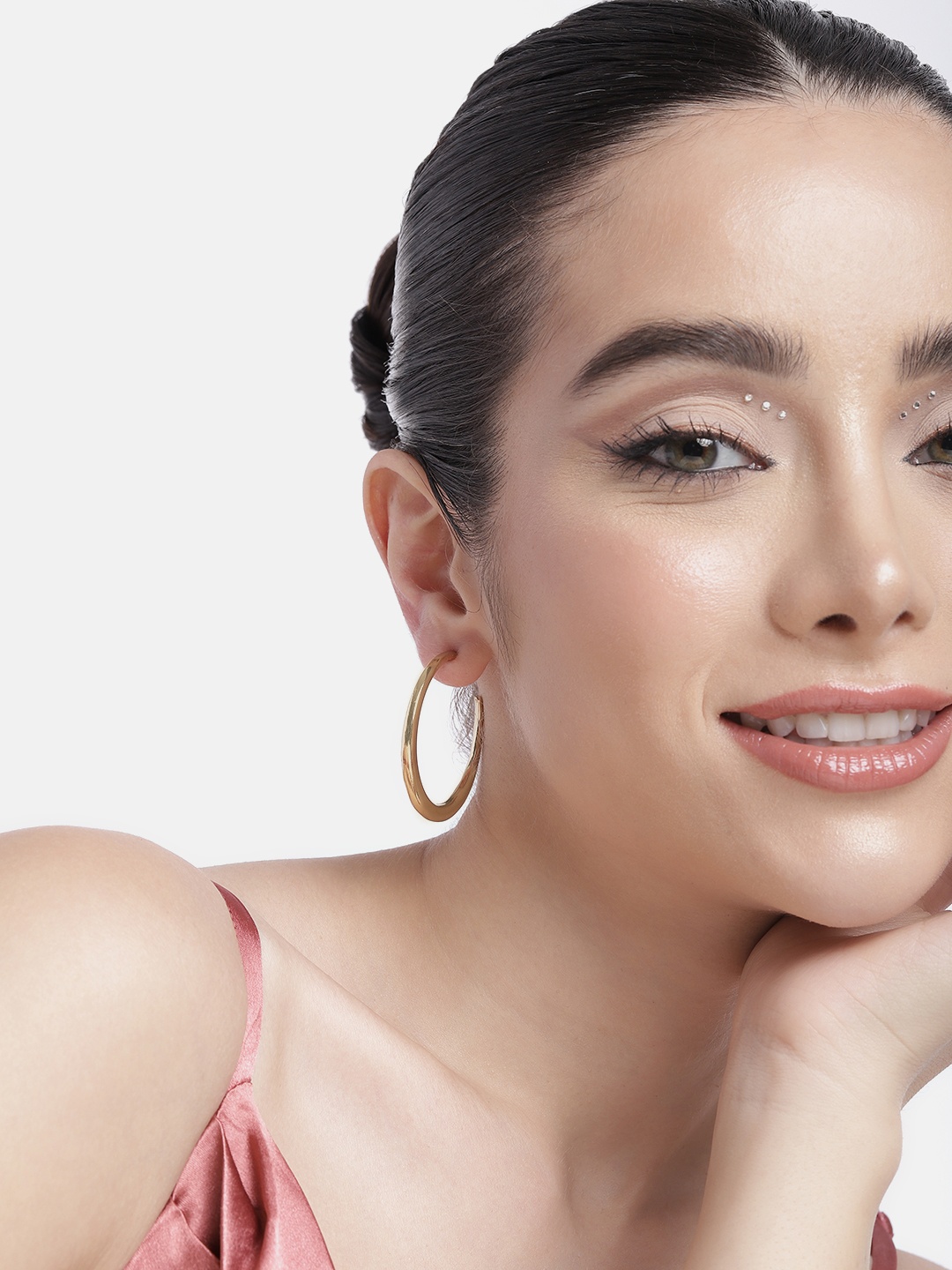 

DressBerry Set of 2 Half Hoop Earrings, Gold