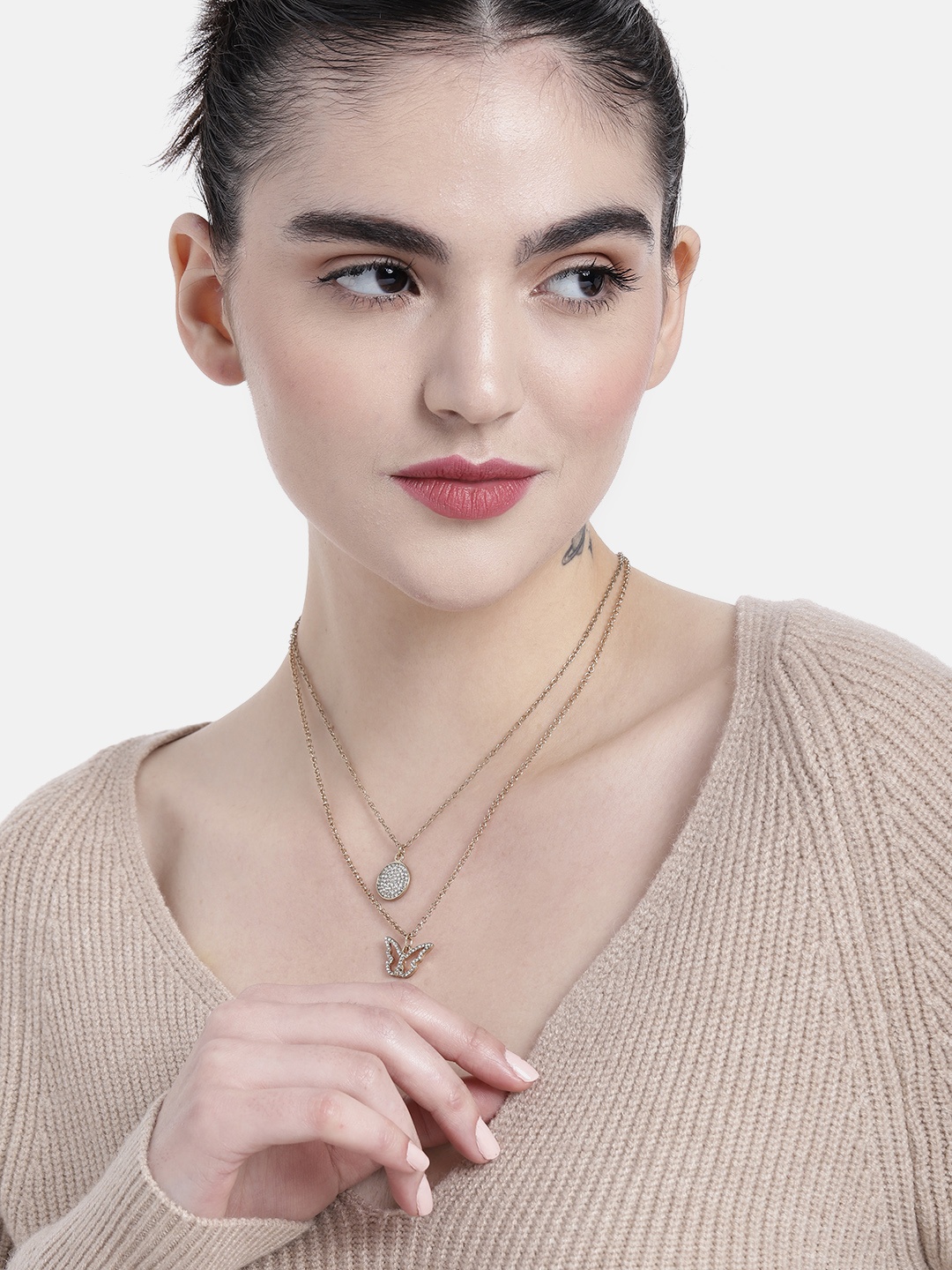 

DressBerry Women Layered Necklace, Gold