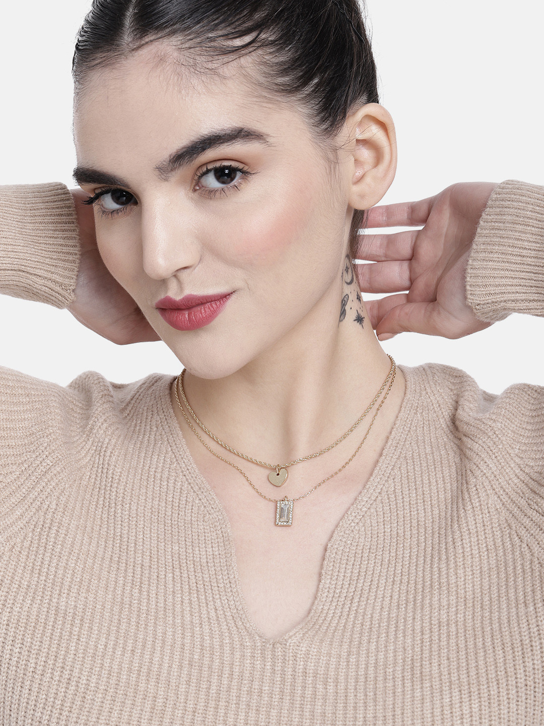 

DressBerry Women Layered Necklace, Gold