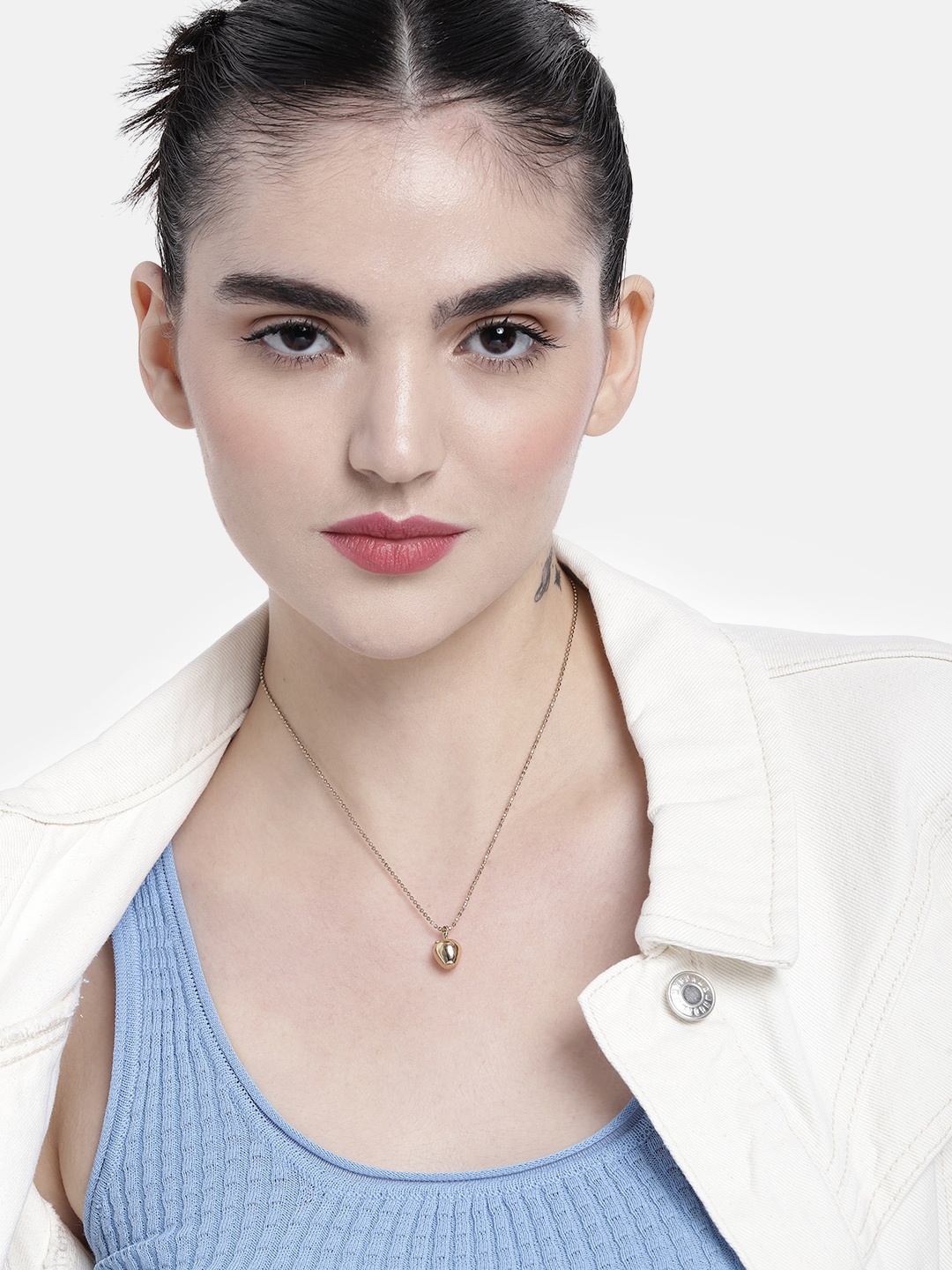 

DressBerry Women Apple Shaped Pendant With Chain, Gold
