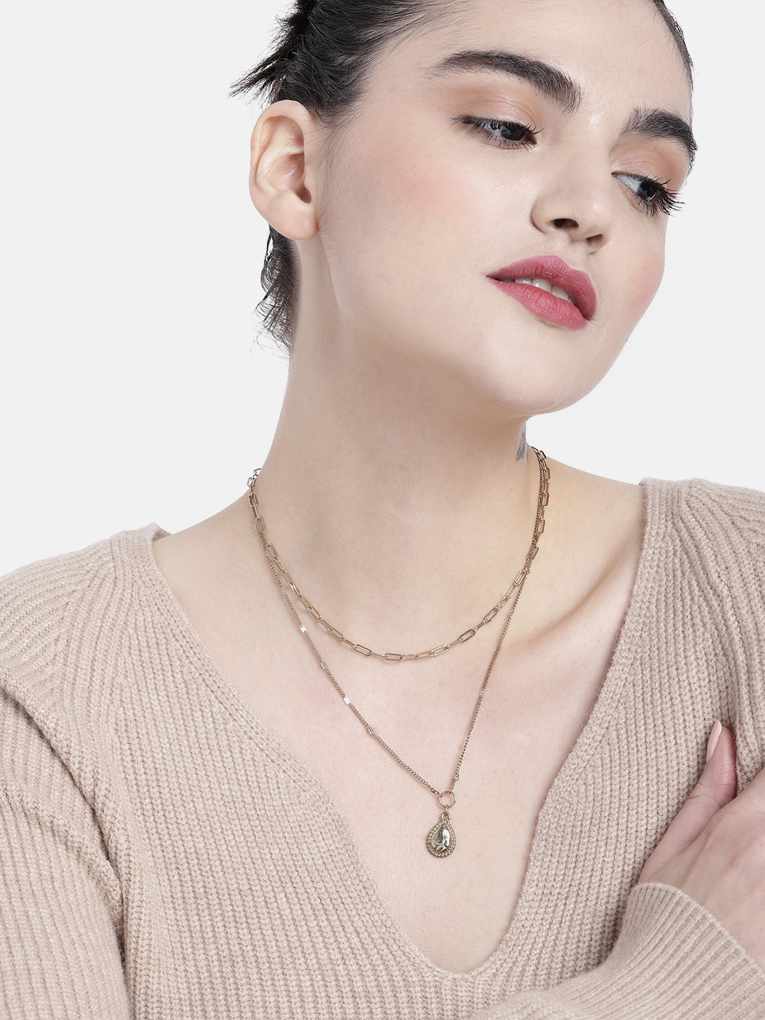

DressBerry Women Layered Necklace, Gold