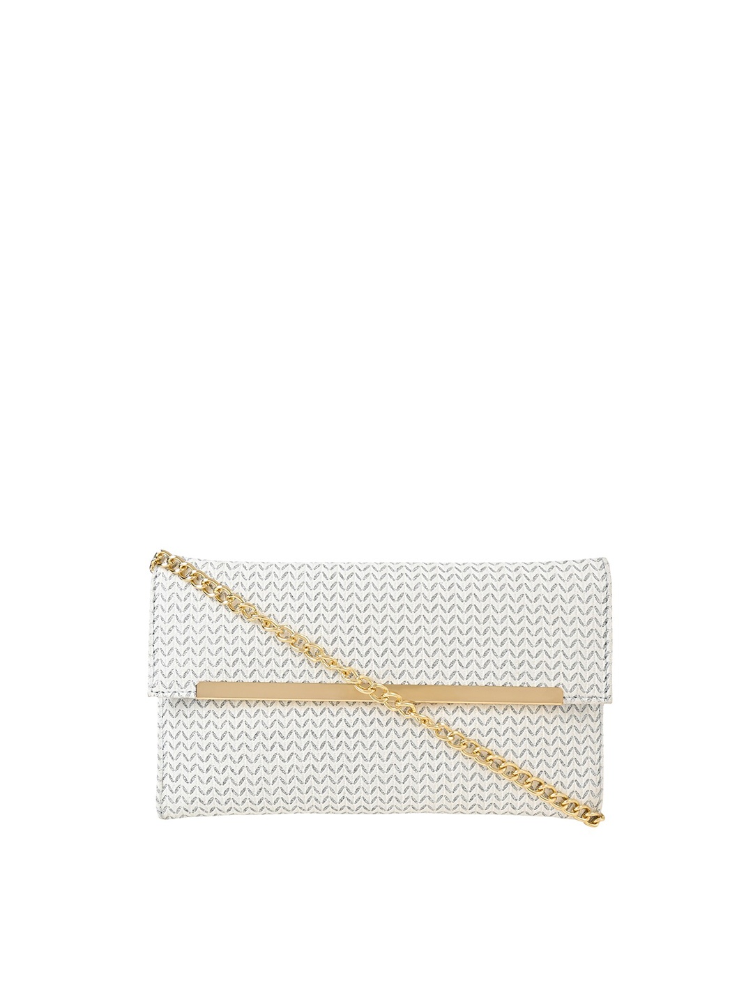 

Vdesi Textured Envelope Clutch, Silver