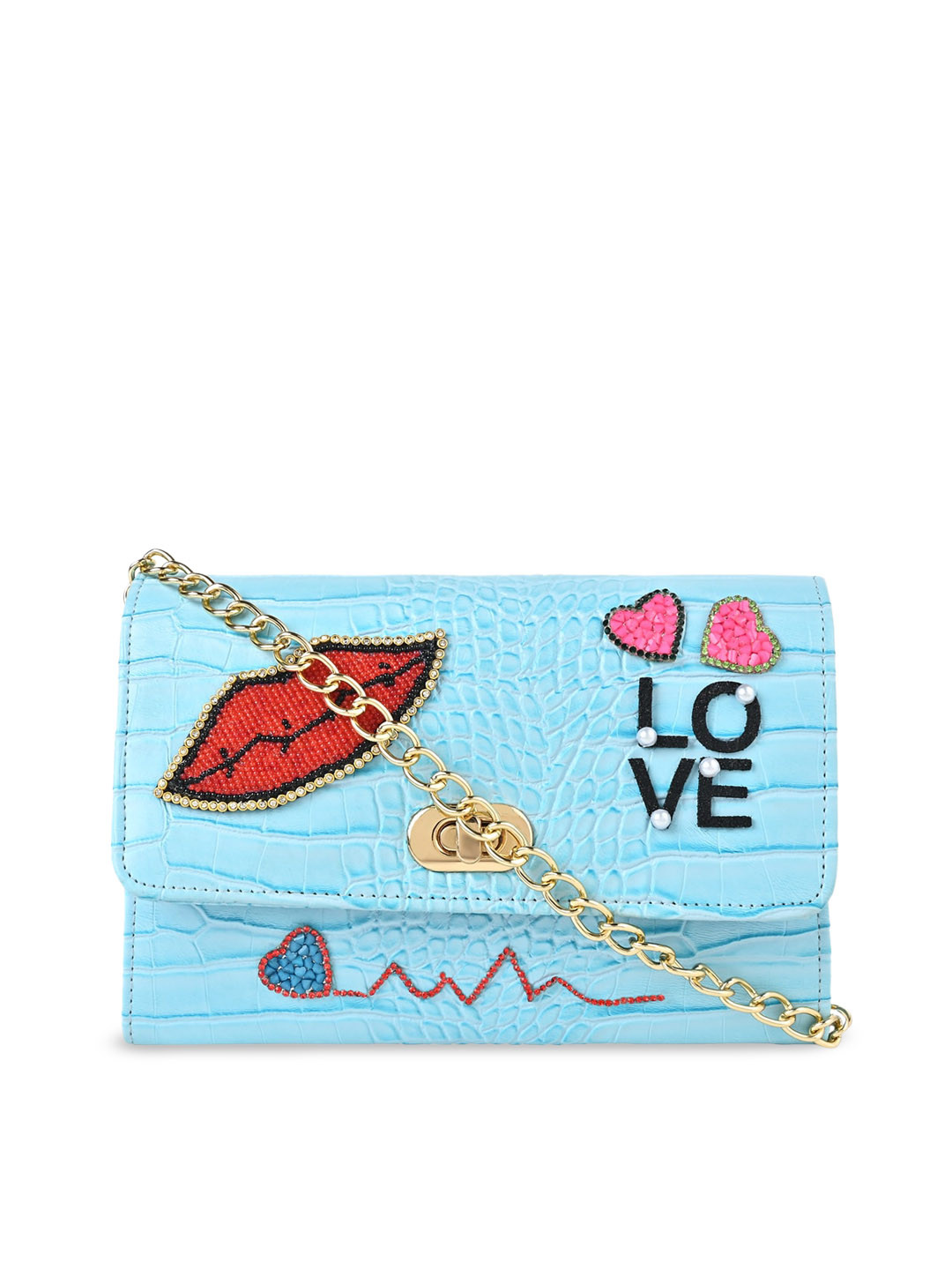 

Vdesi Embellished Swagger Sling Bag, Blue