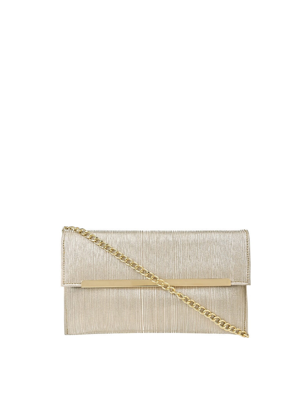 

Vdesi Striped Envelope Clutch, Gold