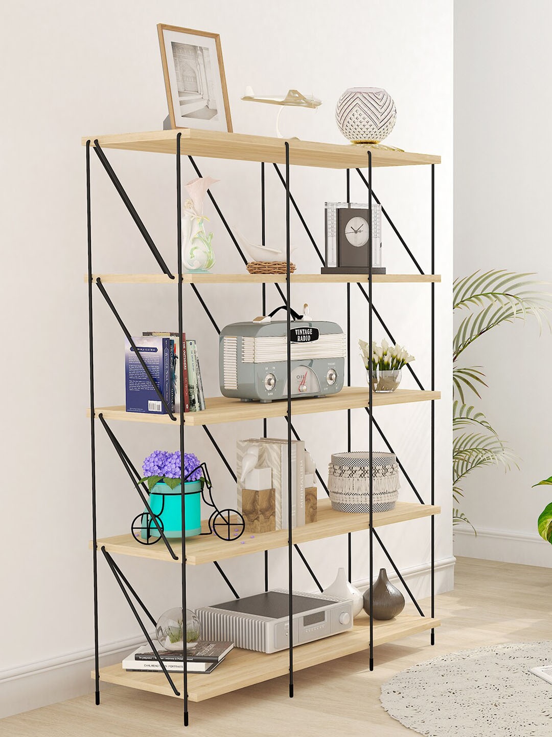 

Story@home Camel Brown & Black Matte Wooden Texture EZBO Cube Storing Rack