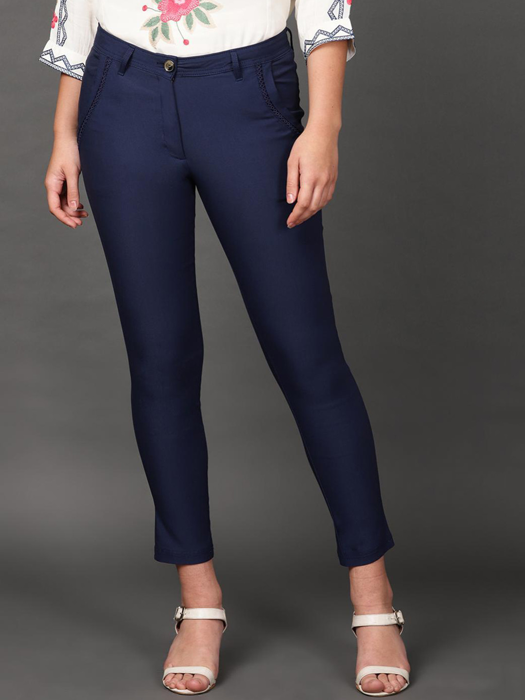

Lakshita Women Smart Skinny Fit Trousers, Blue