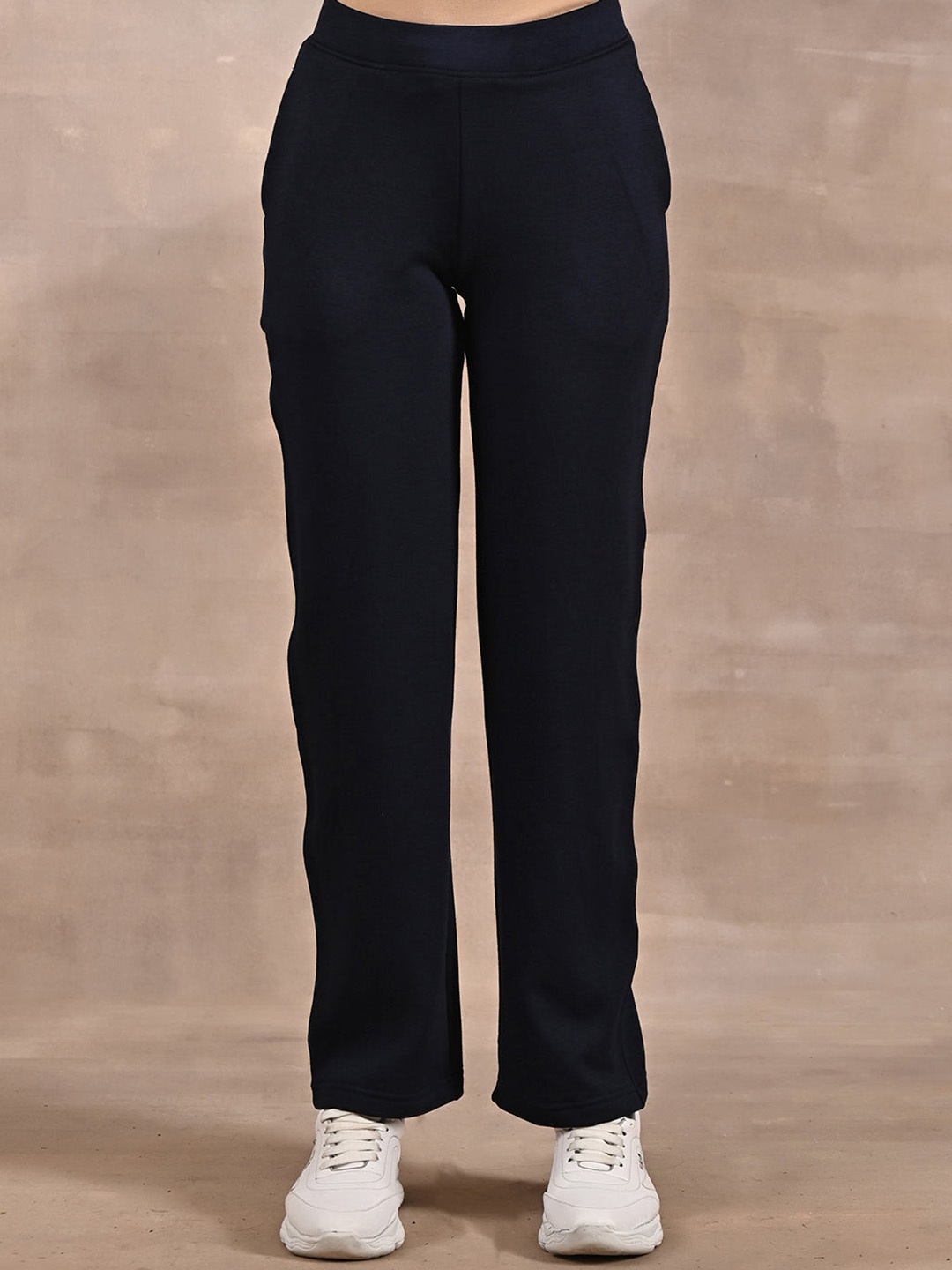 

Lakshita Women Navy Blue Smart Straight Fit Trousers