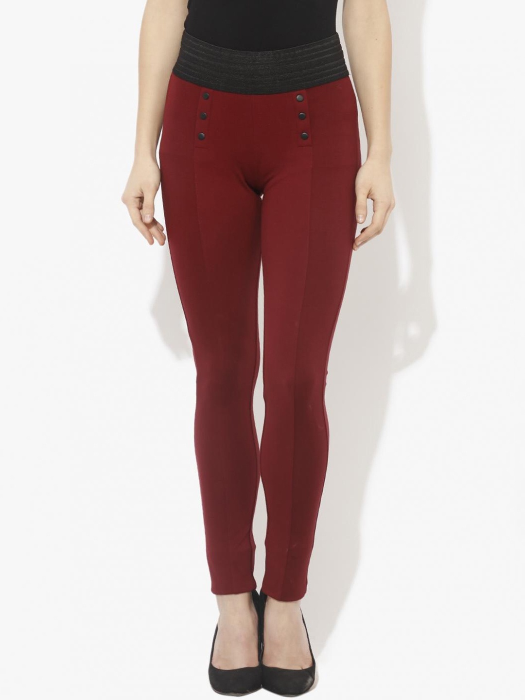 

Lakshita Women Skinny Fit Ankle Length Jeggings, Maroon
