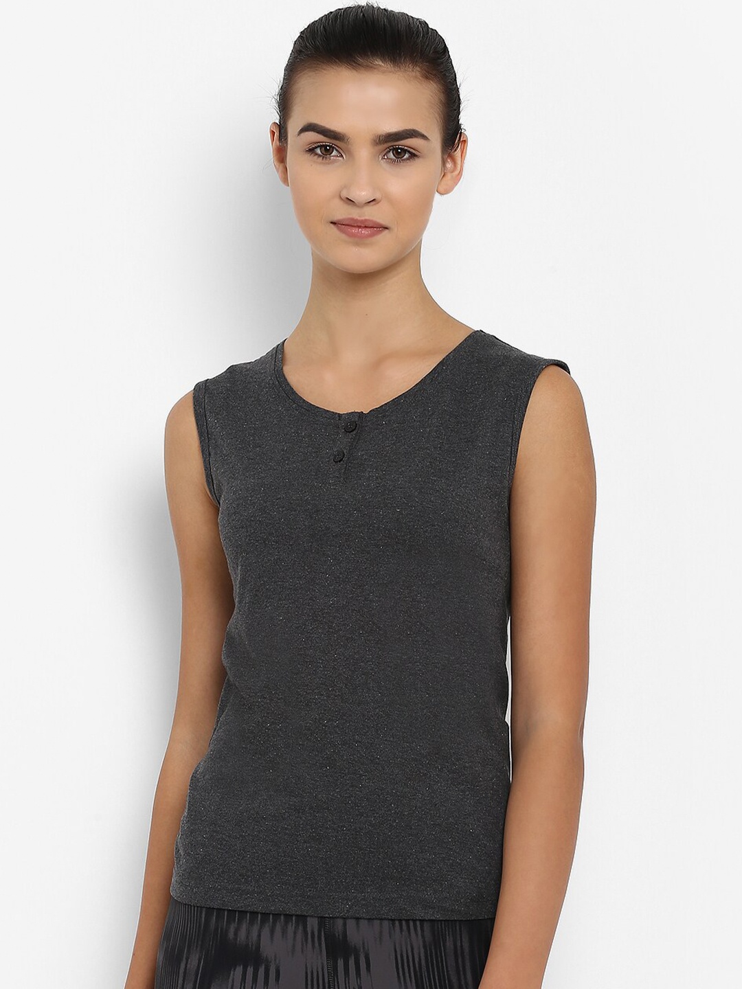 

appulse Henley Neck Cotton T-shirt, Charcoal