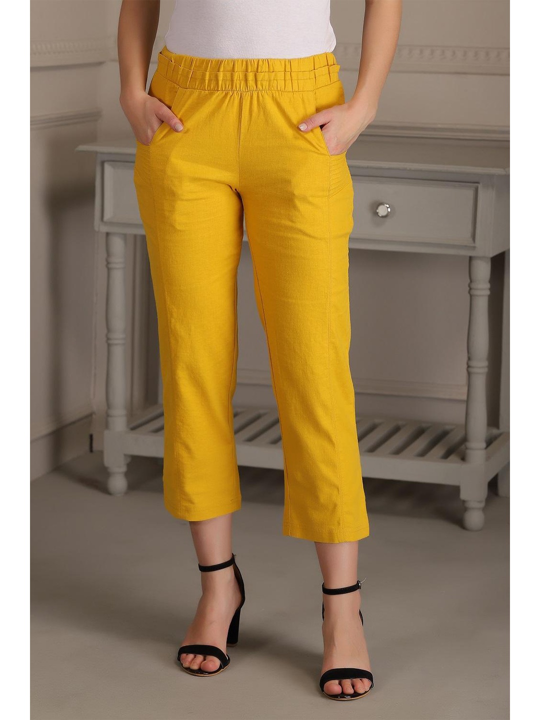 

Lakshita Women Regular Fit Capris, Yellow