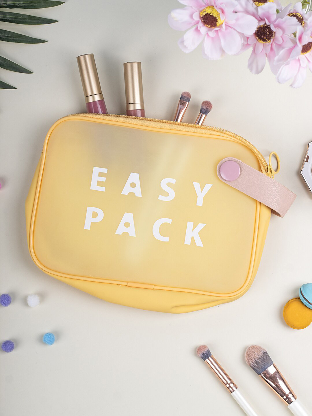 

MARKET99 Easy Pack Printed Square Travel Pouch, Yellow